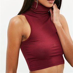 American Apparel Maroon High Neck Tank Top